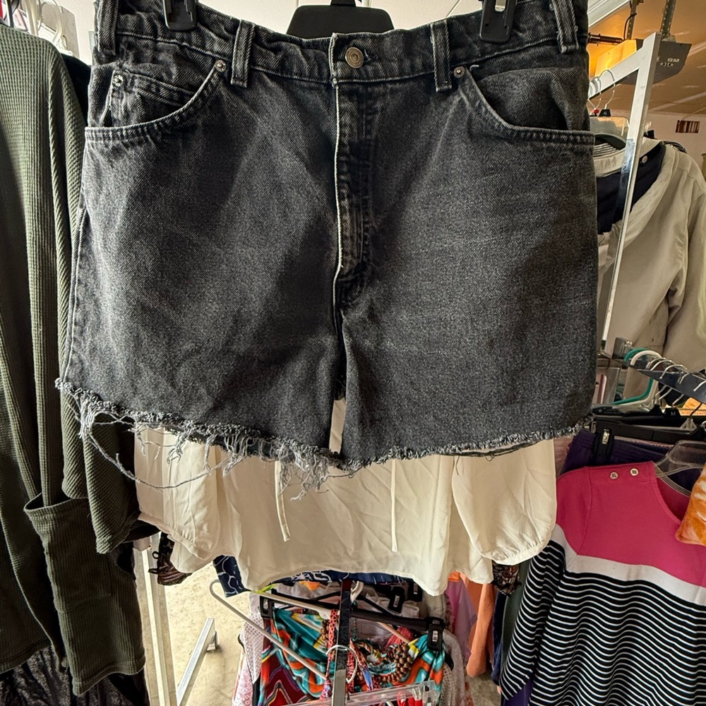 Levi's Charcoal Denim Cut Off Shorts